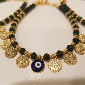 Cyristal beads evileye bracelet